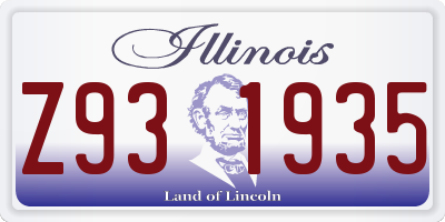 IL license plate Z931935