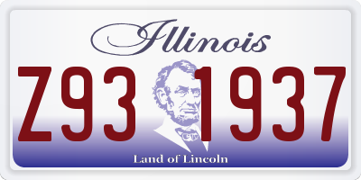 IL license plate Z931937