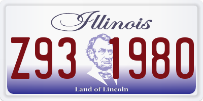 IL license plate Z931980