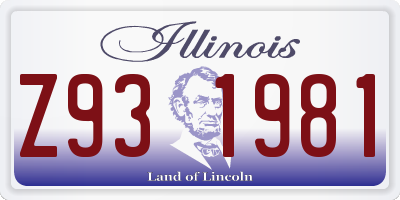 IL license plate Z931981