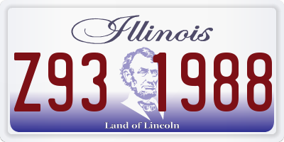 IL license plate Z931988