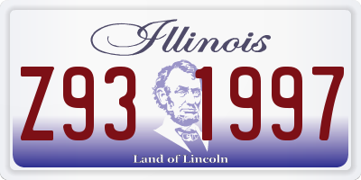 IL license plate Z931997