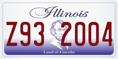IL license plate Z932004