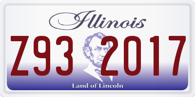 IL license plate Z932017