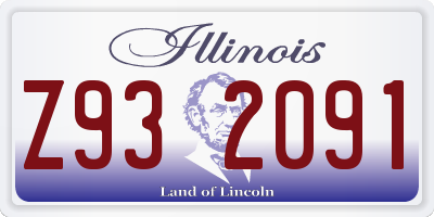 IL license plate Z932091