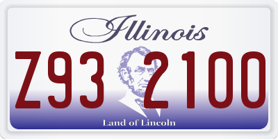 IL license plate Z932100