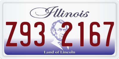 IL license plate Z932167