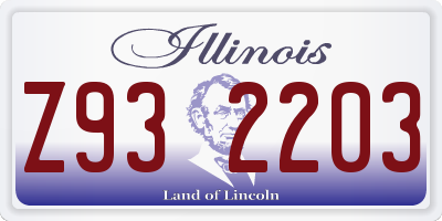 IL license plate Z932203