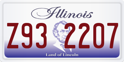 IL license plate Z932207