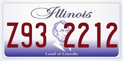 IL license plate Z932212