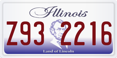 IL license plate Z932216