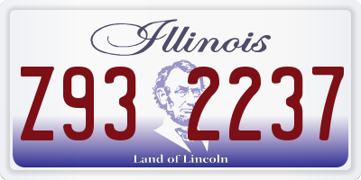 IL license plate Z932237