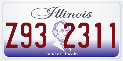 IL license plate Z932311