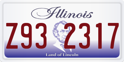 IL license plate Z932317