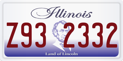 IL license plate Z932332