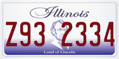 IL license plate Z932334