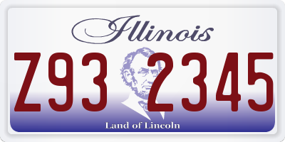 IL license plate Z932345