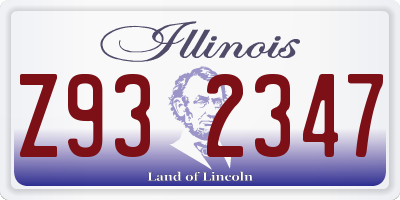 IL license plate Z932347