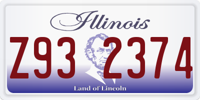 IL license plate Z932374