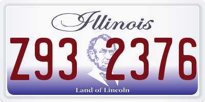 IL license plate Z932376