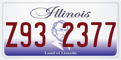 IL license plate Z932377