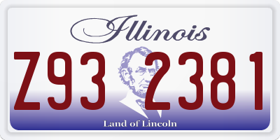 IL license plate Z932381