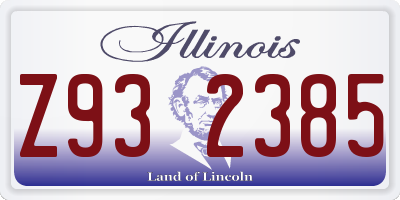IL license plate Z932385