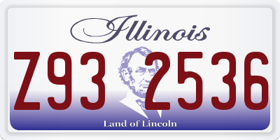 IL license plate Z932536