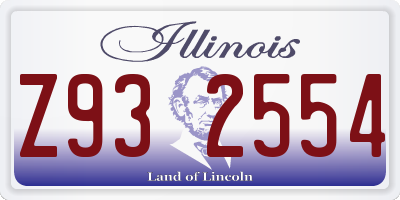 IL license plate Z932554