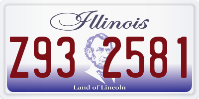 IL license plate Z932581