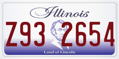 IL license plate Z932654