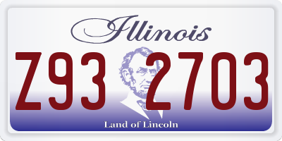 IL license plate Z932703