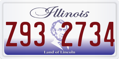 IL license plate Z932734