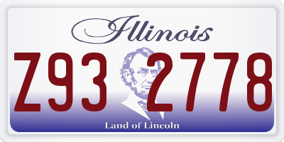 IL license plate Z932778