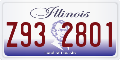 IL license plate Z932801