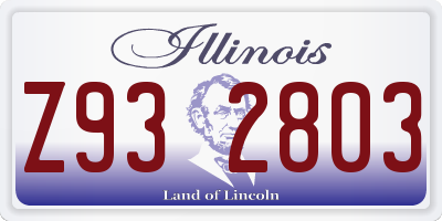 IL license plate Z932803