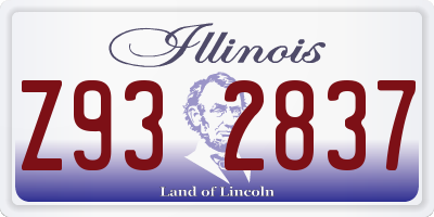 IL license plate Z932837