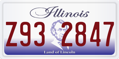 IL license plate Z932847