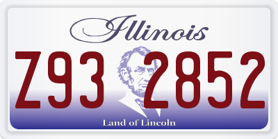IL license plate Z932852