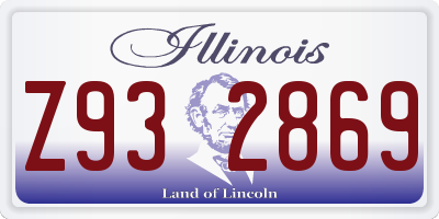 IL license plate Z932869