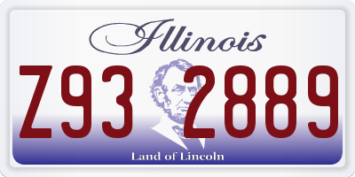 IL license plate Z932889
