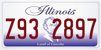 IL license plate Z932897