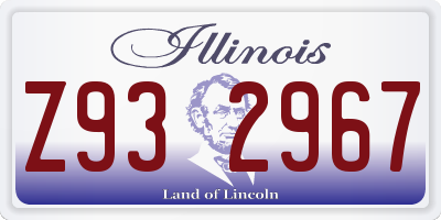 IL license plate Z932967