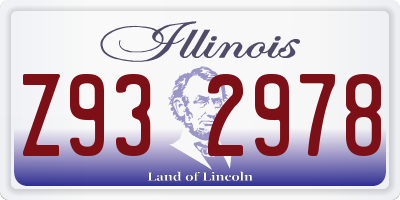 IL license plate Z932978