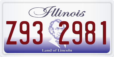 IL license plate Z932981