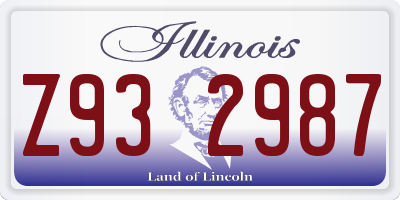 IL license plate Z932987