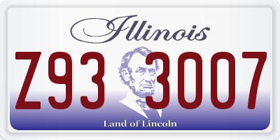 IL license plate Z933007