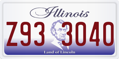 IL license plate Z933040