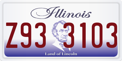IL license plate Z933103