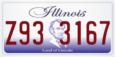 IL license plate Z933167